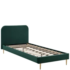 Wohnen Polsterbett in Dunkelgrün Samt - Pleasure