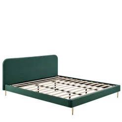 Wohnen Polsterbett in Dunkelgrün Samt - Pleasure