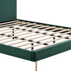 Wohnen Polsterbett in Dunkelgrün Samt - Pleasure
