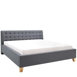 Polsterbett in Grau & Eiche - Saludio^Wohnen Online