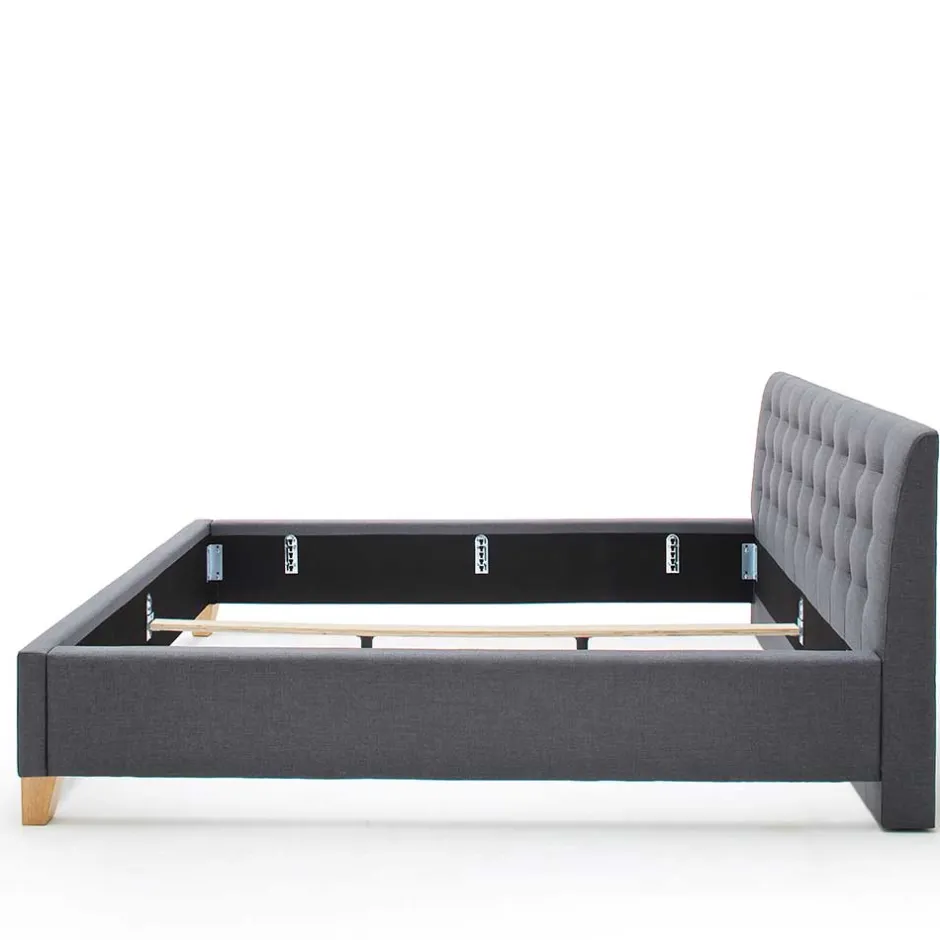 Polsterbett in Grau & Eiche - Saludio^Wohnen Online