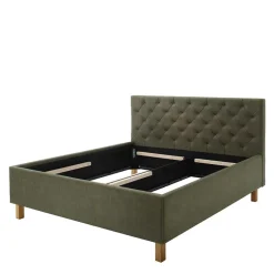 Wohnen Polsterbett in Oliv Grün & Eiche - Miania