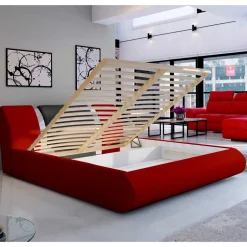 Wohnen Polsterbett in Rot mit Schwarz - Hawaian