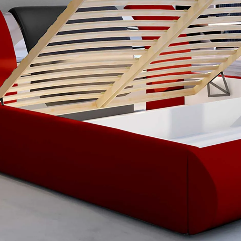 Wohnen Polsterbett in Rot mit Schwarz - Hawaian