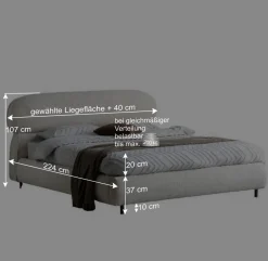 Polsterbett Komplettbett mit Taschenfederkernmatratze H3 - Flyma^Wohnen Hot