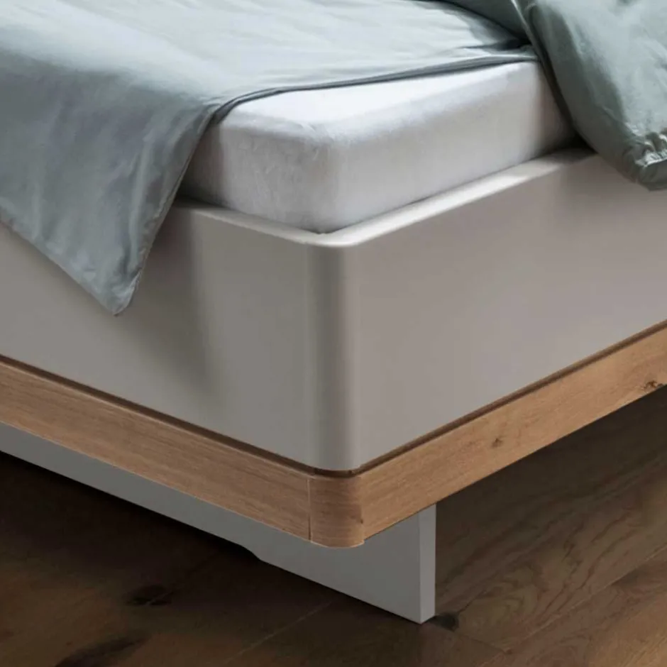 Wohnen Polsterbett mit Hänge-Nachttischen - Crascanu (dreiteilig)