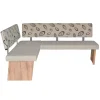 Wohnen Polster-Eckbank in Beigegrau und Eiche Natur - Saliva VII