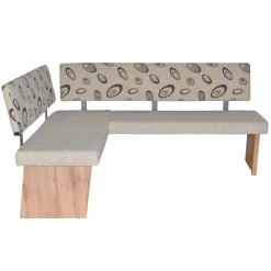 Wohnen Polster-Eckbank in Beigegrau und Eiche Natur - Saliva VII