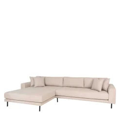 Wohnen Polsterecke in Beige Stoff - Pogarana
