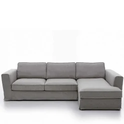 Wohnen Polsterecke in Grau Webstoff - Valtte
