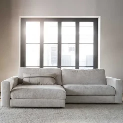 Wohnen Polsterecke in Hellgrau Stoffbezug - Esmen