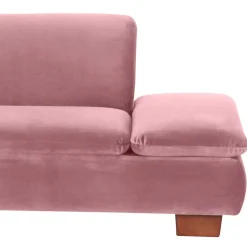 Polsterecke in Rosa mit Nussbaum Braun - Jaglyn^Wohnen New