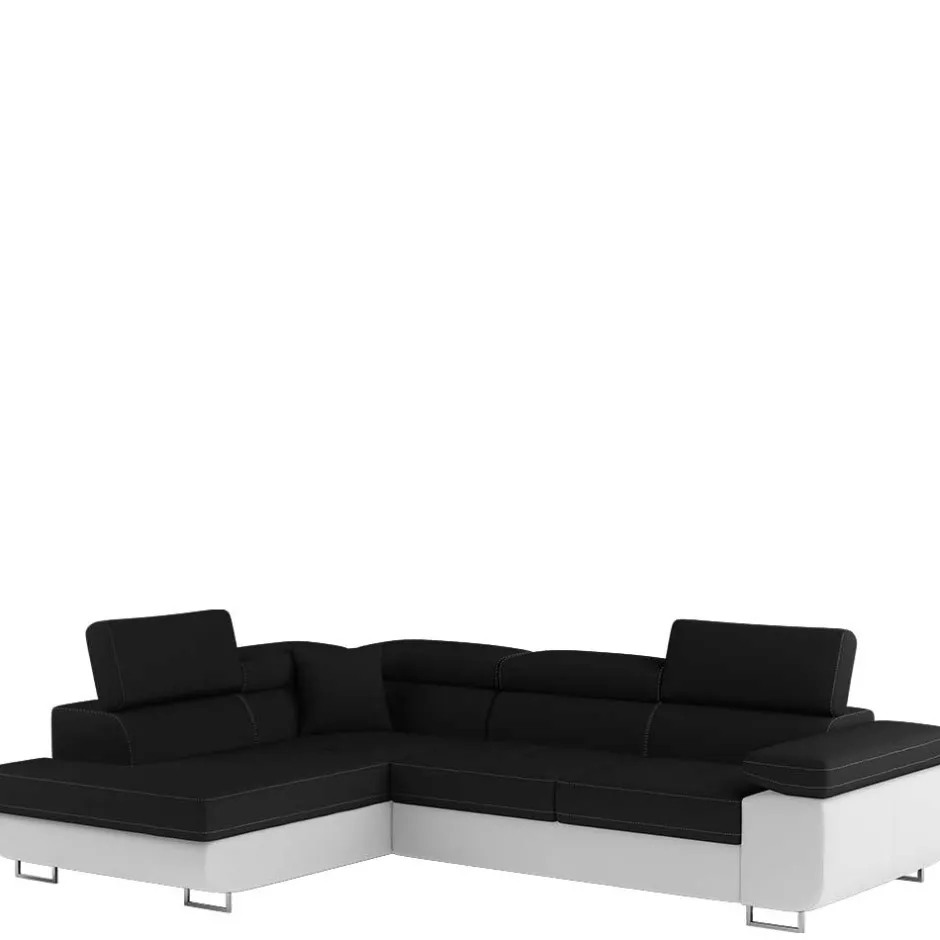 Wohnen Polsterecke in Schwarzbraun Weiß mit Funktion - Ziariva