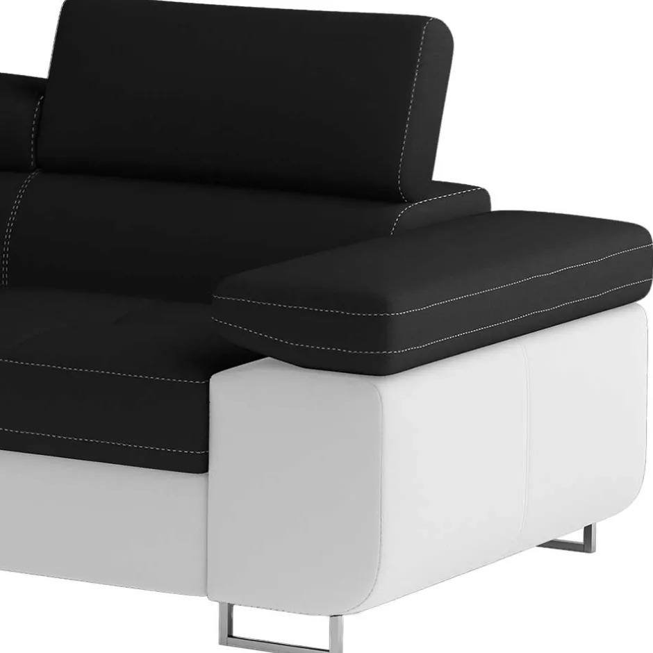 Wohnen Polsterecke in Schwarzbraun Weiß mit Funktion - Ziariva