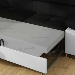 Wohnen Polsterecke in Schwarzbraun Weiß mit Funktion - Ziariva