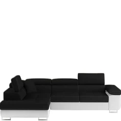 Wohnen Polsterecke in Schwarzbraun Weiß mit Funktion - Ziariva