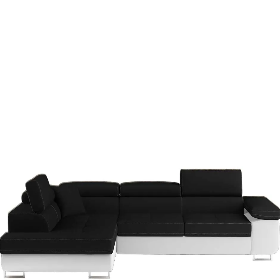 Wohnen Polsterecke in Schwarzbraun Weiß mit Funktion - Ziariva