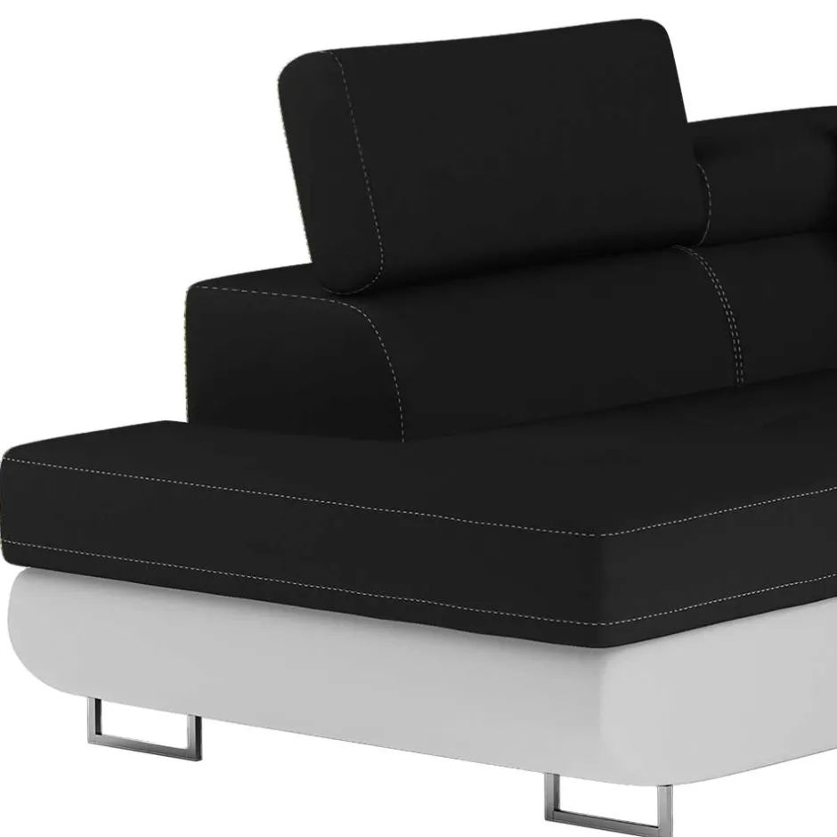 Wohnen Polsterecke in Schwarzbraun Weiß mit Funktion - Ziariva