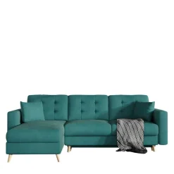 Polsterecke mit Schlaffunktion in Grün Samt - Mingo^Wohnen Hot