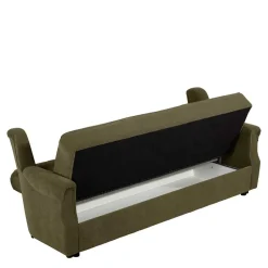 Polstergarnitur in Dunkelgrün Flockstoff - Ramira (dreiteilig)^Wohnen Best