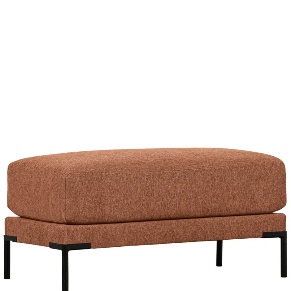 Polsterhocker aus Chenille in Rostbraun - Brixx^Wohnen