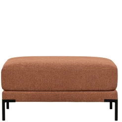 Polsterhocker aus Chenille in Rostbraun - Brixx^Wohnen