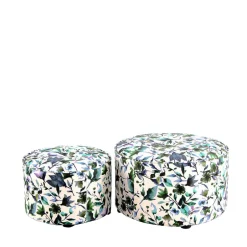 Polsterhocker Duo mit Blumen Muster - Tujago (zweiteilig)^Wohnen Outlet