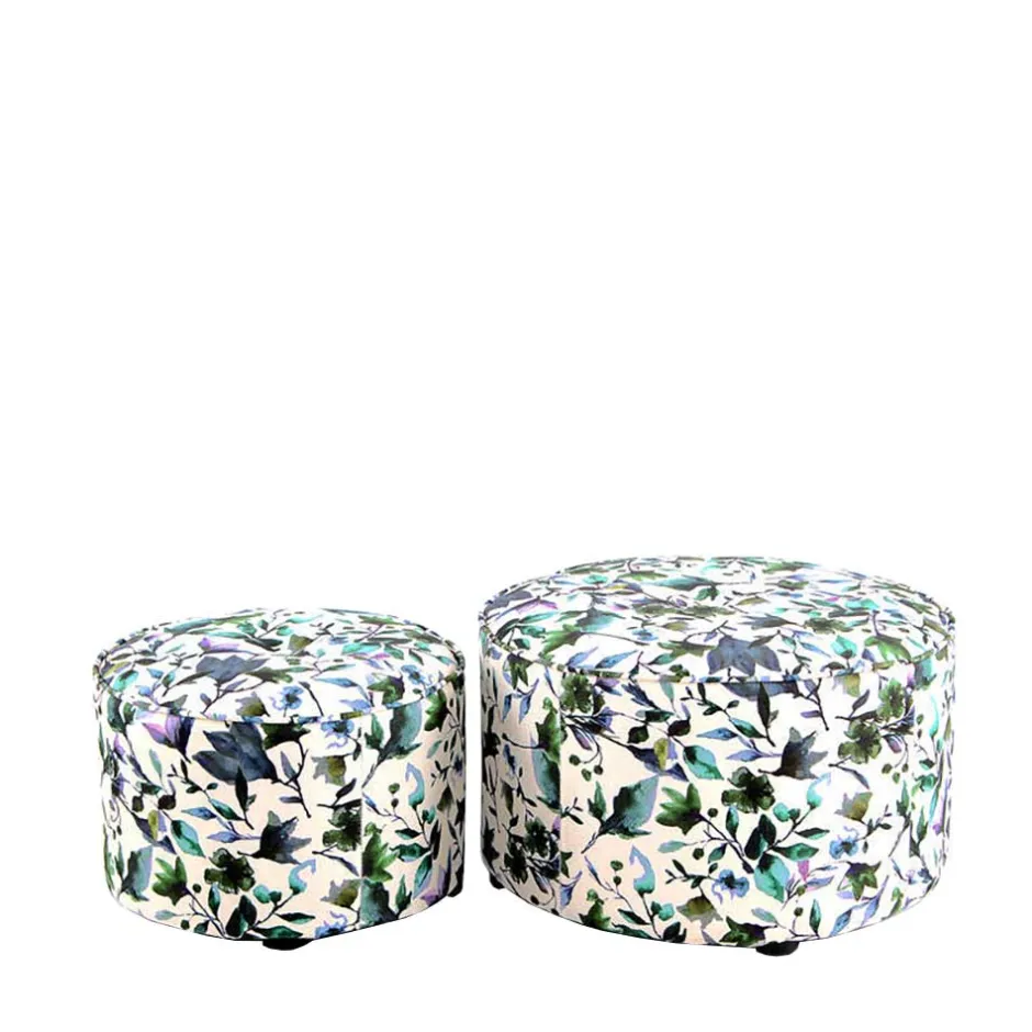 Polsterhocker Duo mit Blumen Muster - Tujago (zweiteilig)^Wohnen Outlet
