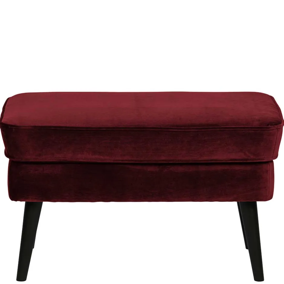 Polsterhocker in Dunkelrot & Schwarz - Haenja^Wohnen Sale