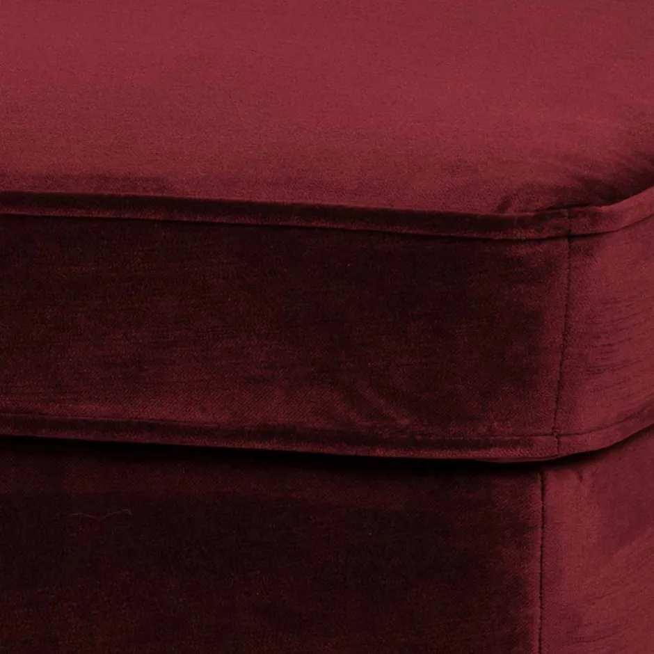 Polsterhocker in Dunkelrot & Schwarz - Haenja^Wohnen Sale