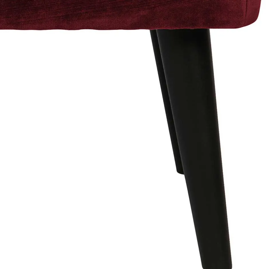 Polsterhocker in Dunkelrot & Schwarz - Haenja^Wohnen Sale