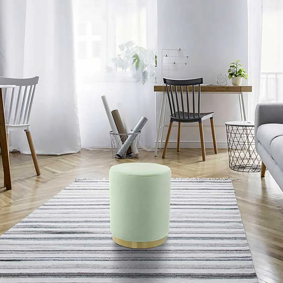 Polsterhocker in Mintgrün mit Gold - Candura^Wohnen Best