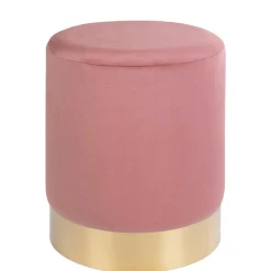 Wohnen Polsterhocker in Rosa & Messingfarben - Ontentas
