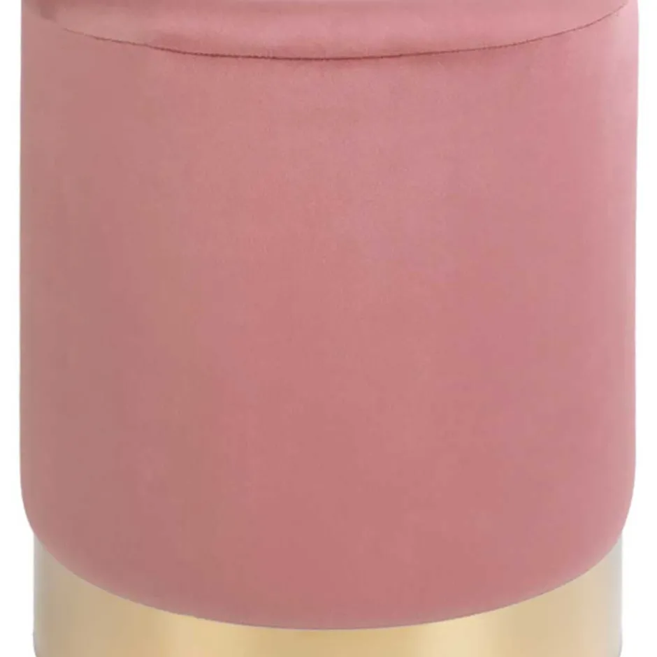 Wohnen Polsterhocker in Rosa & Messingfarben - Ontentas
