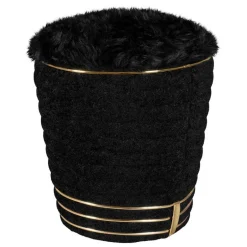 Wohnen Polsterhocker in Schwarz mit Gold - Velsamos