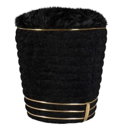 Wohnen Polsterhocker in Schwarz mit Gold - Velsamos