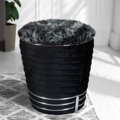 Wohnen Polsterhocker in Schwarz und Dunkelgrau - Galveston