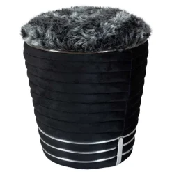 Wohnen Polsterhocker in Schwarz und Dunkelgrau - Galveston