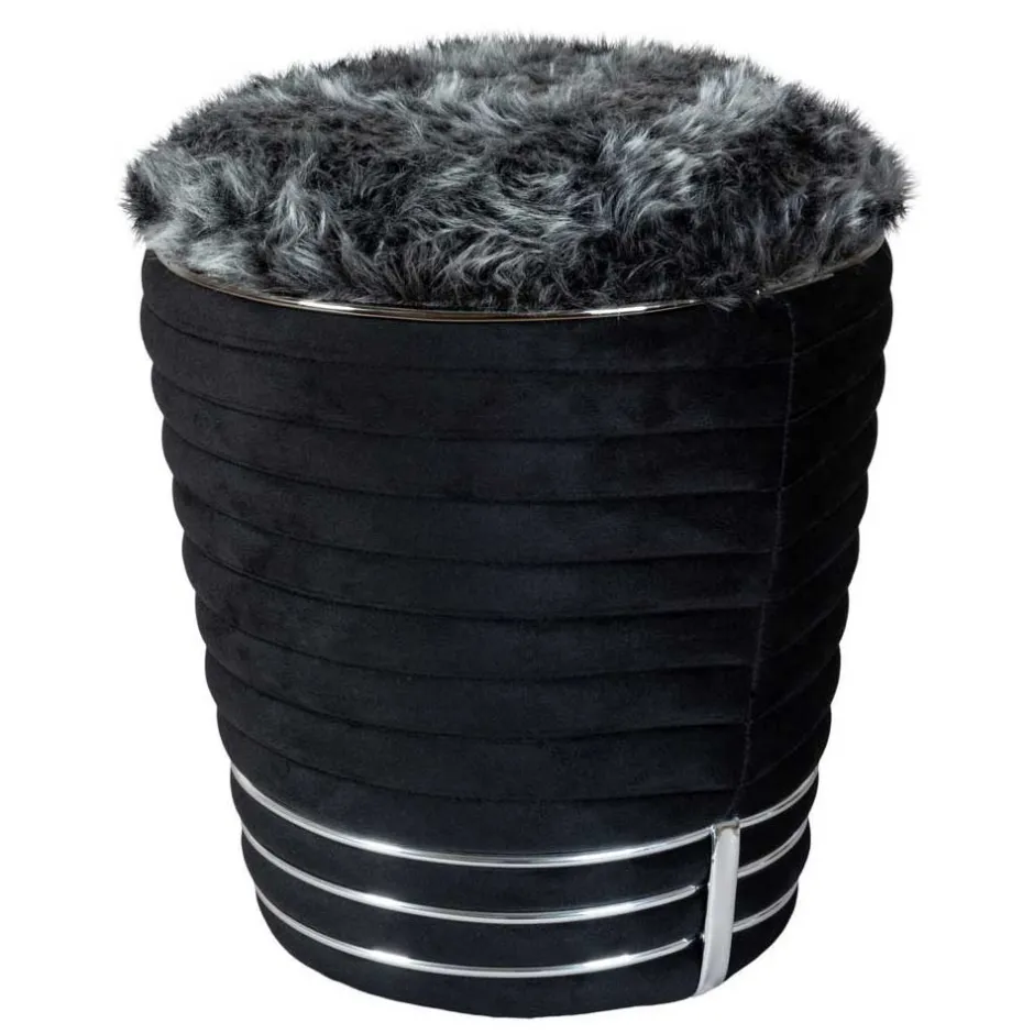 Wohnen Polsterhocker in Schwarz und Dunkelgrau - Galveston