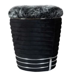 Wohnen Polsterhocker in Schwarz und Dunkelgrau - Galveston