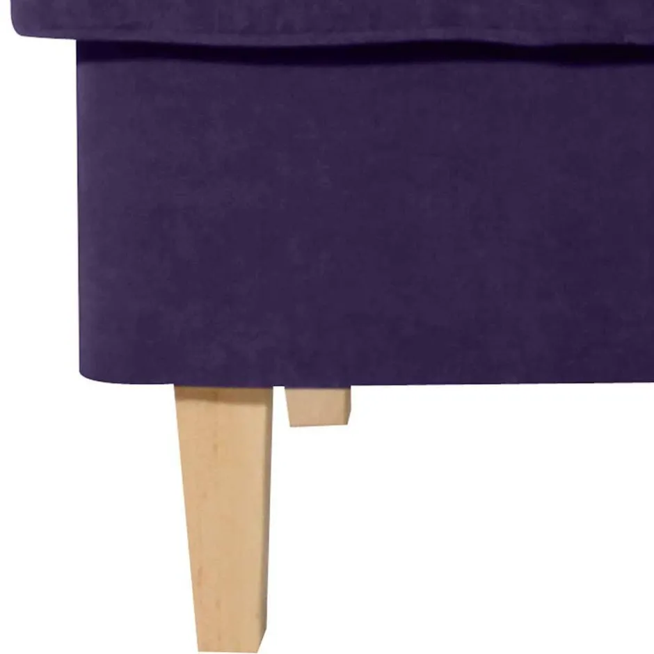 Polsterhocker in Violett Velours - Antonia^Wohnen Outlet