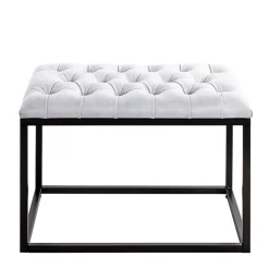 Polsterhocker mit Knopfheftungen in Grau - Zalyna^Wohnen Sale