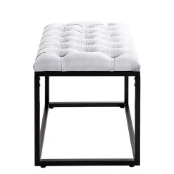 Polsterhocker mit Knopfheftungen in Grau - Zalyna^Wohnen Sale