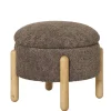 Wohnen Polsterhocker mit Truhe in Braun Boucle - Pasterra