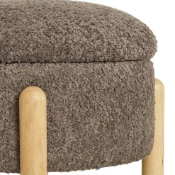 Wohnen Polsterhocker mit Truhe in Braun Boucle - Pasterra