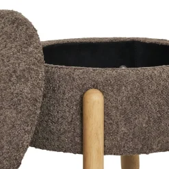 Wohnen Polsterhocker mit Truhe in Braun Boucle - Pasterra