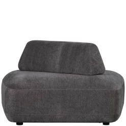 Polsterhocker mit verstellbarer Rückenlehne in Dunkelgrau - Atan^Wohnen Best