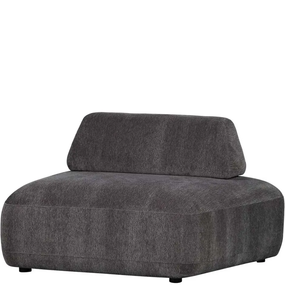 Polsterhocker mit verstellbarer Rückenlehne in Dunkelgrau - Atan^Wohnen Best