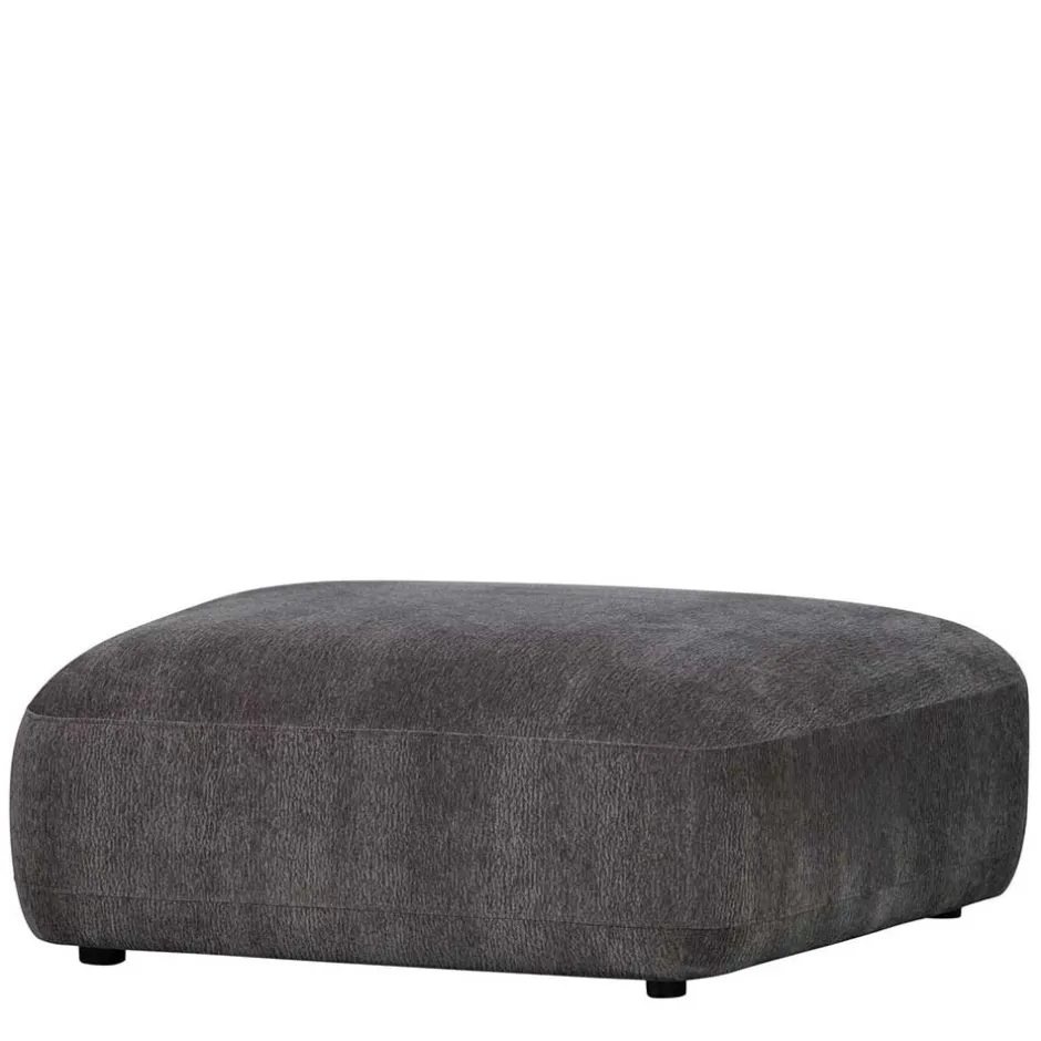 Polsterhocker mit verstellbarer Rückenlehne in Dunkelgrau - Atan^Wohnen Best