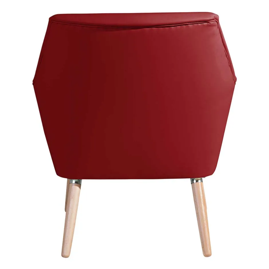 Polstersessel aus rotem Kunstleder - Jymma^Wohnen New